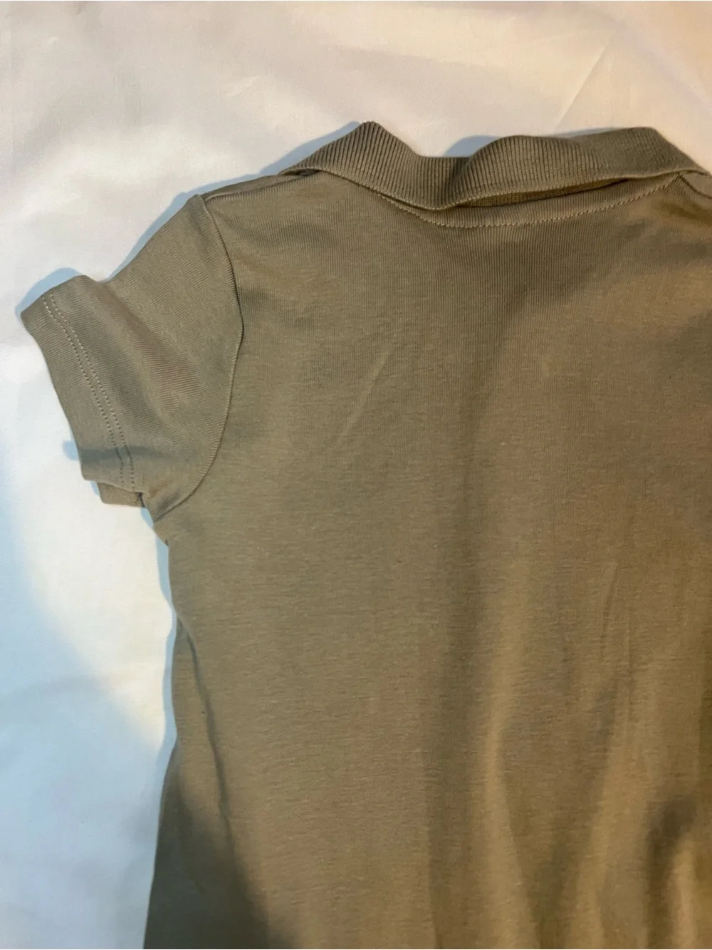 H&M Cotton Jersey Polo One-Piece Romper in Light Taupe Size 18 Months